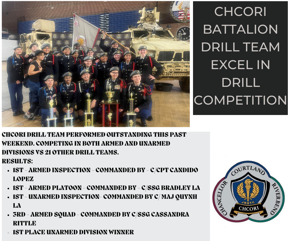 CHCORI DRILL TEAM EXCEL IN DRILL COMPETITION Spotsylvania Career