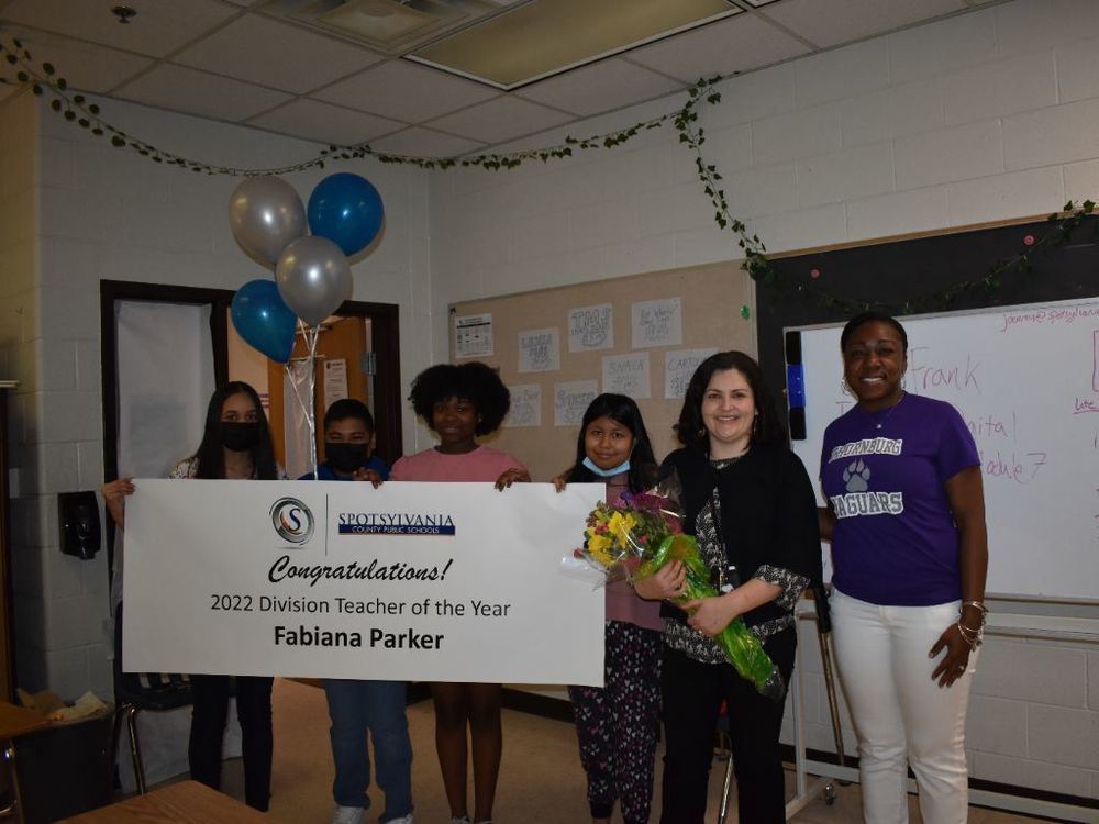 2022 Division Teacher of the Year Thornburg Middle School