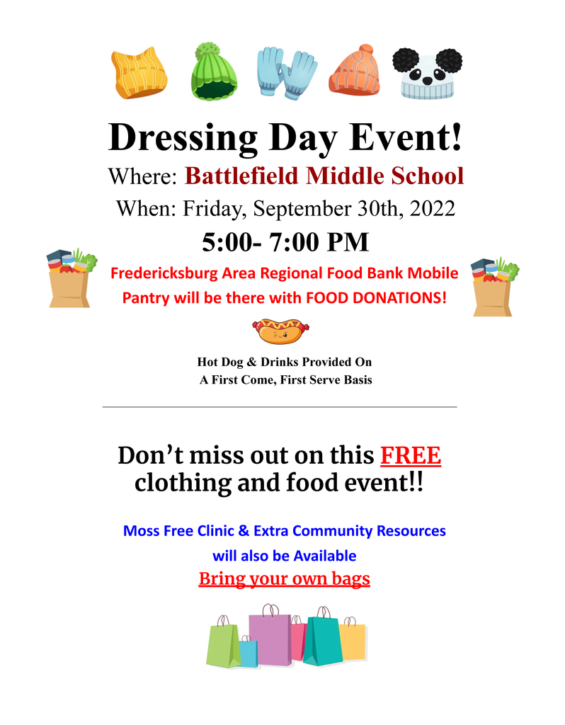 Dressing day informational flyer (english version). All information on the flyer is written in text in the post itself.