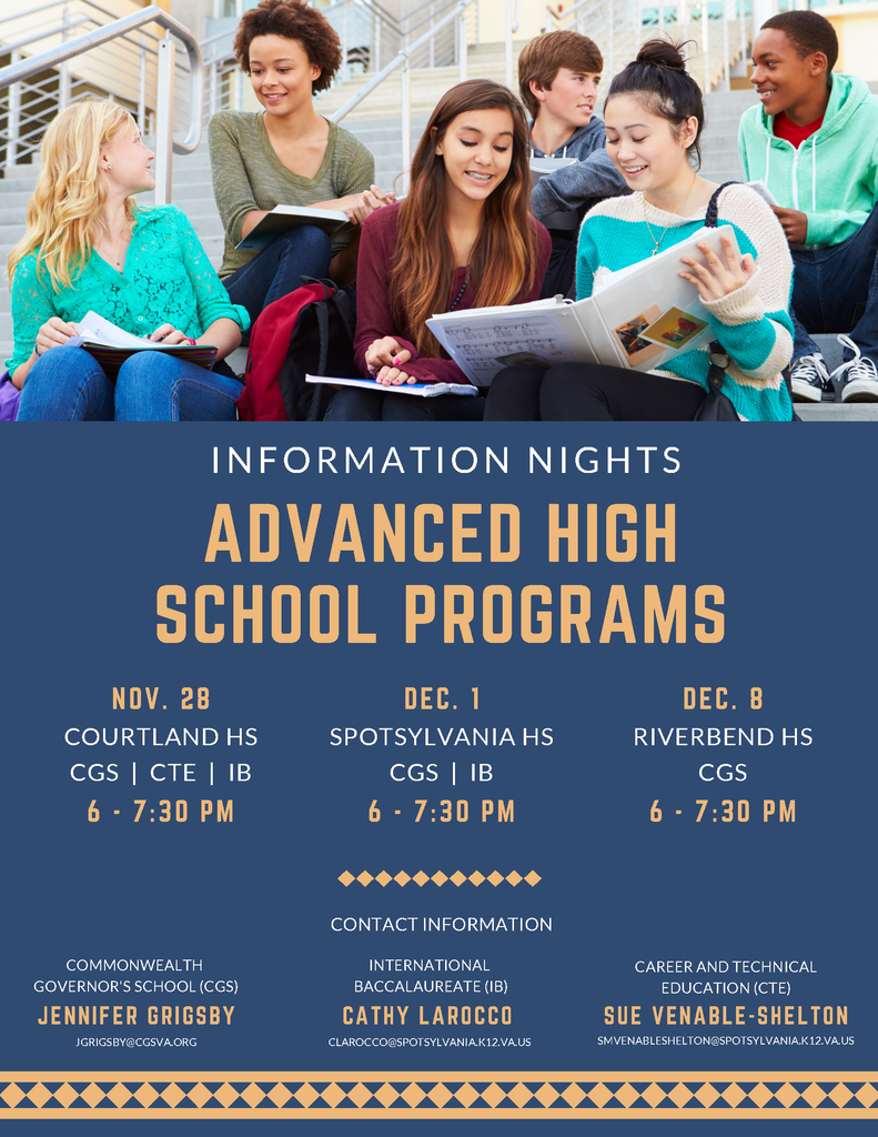 Advanced high school programs flyer